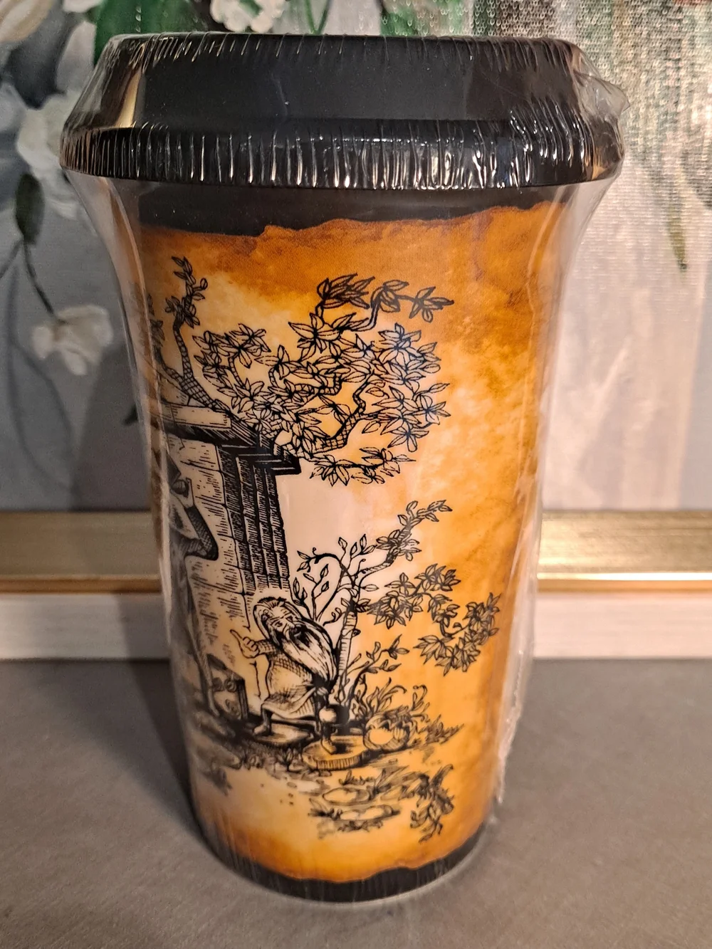 Disney Brown Black Haunted Mansion Illustrated Travel Tumbler Three Thumbs Up